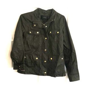 J Crew Olive Green Resin Coates Twill Jacket